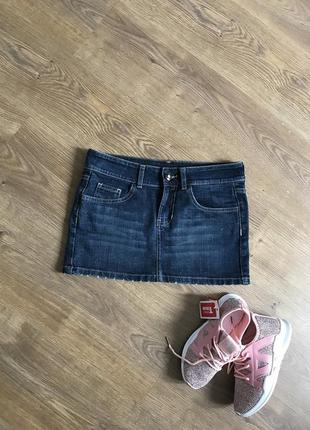 Джинсовая юбка короткая