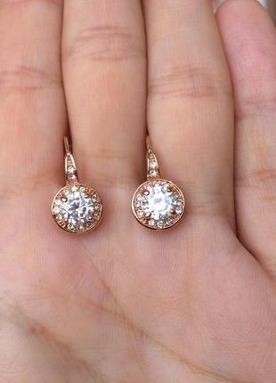 Серьги 18k позолота+ цирконий zerga brand jewelry