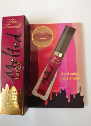 Жидкая губная помада too faced melted latex сша.3 фото