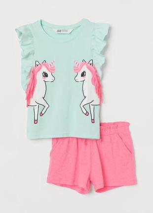 Летний яркий комплект h&m на 2-4 и 4-6 лет