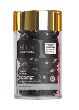 Ellips hair vitamin shiny black капсули з олією та вітамінами розкішний блиск гладкість4 фото