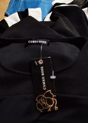 Cameo rose плаття чорне біле нове зі вставками із сіточки міді базове класичне6 фото