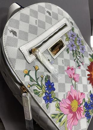 Крутий якісний рюкзак с квітами в стилі polo,kors, guess! оригінал4 фото