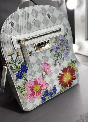 Крутий якісний рюкзак с квітами в стилі polo,kors, guess! оригінал5 фото