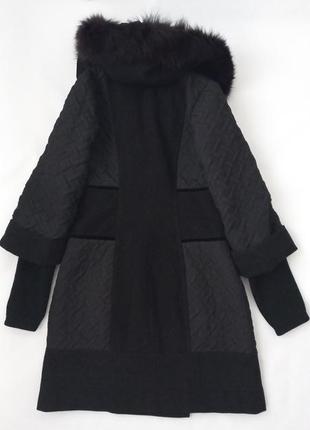 Пальто кашемировое комбинированное стеганой тканью2 фото