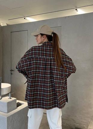 Фланелевая рубашка оверсайз в клетку