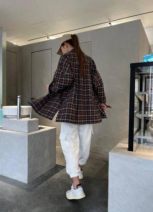 Фланелевая рубашка оверсайз в клетку