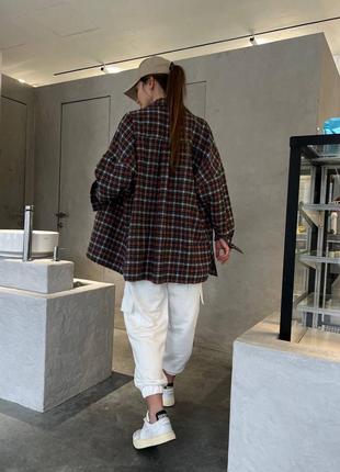 Фланелевая рубашка оверсайз в клетку