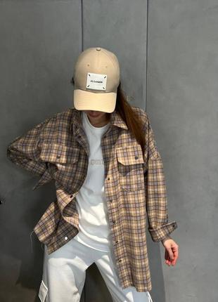 Фланелева сорочка оверсайз у клітинку4 фото