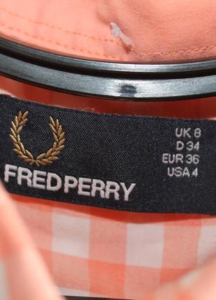 Суперская літня сорочка персокового кольору на літо з коротким рукавом fred perry4 фото