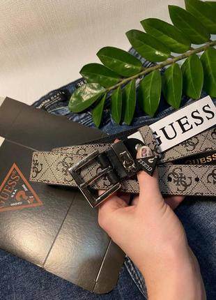 Ремень 3см из натуральной кожи + коробка пояс серый турция женский ремень туречня, ремень кожаный в стиле guess гесс