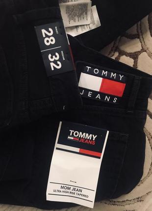 Черные брендовые джинсы мом tommy hilfiger👑5 фото