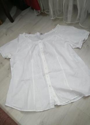 Біла легенька блузочка на літо розмір 46