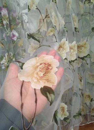 Тюль жовта троянда