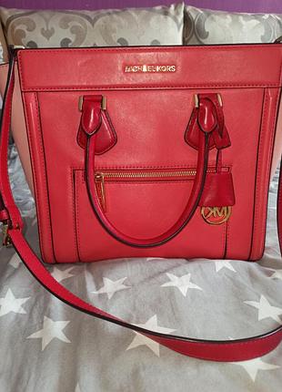 Крутая кожаная сумка michael kors