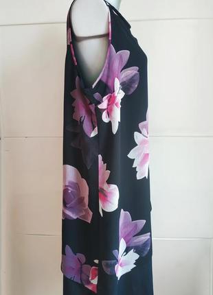 Нарядное платье george из комбинированной ткани с принтом красивых цветов2 фото