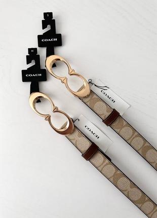 Женский кожаный брендовый пояс ремень coach signature buckle belt оригинал кожа коуч коач на подарок жене подарок девушке3 фото