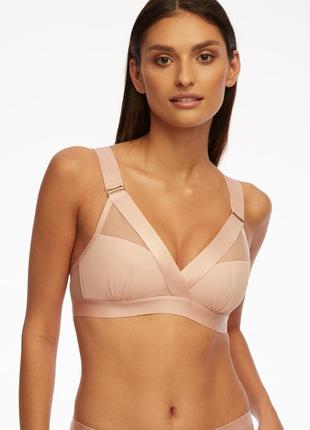 Kinga lara wb-748 бежевий спортивний м'який бюстгальтер без кісточок