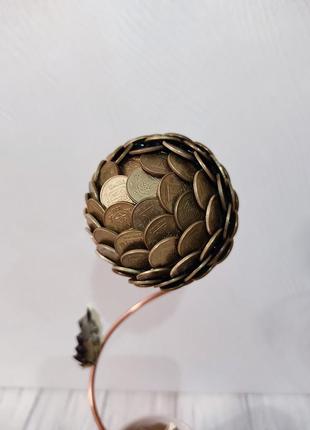 Сувенир статуэтка топиарий (дерево счастья) из монет в чашке маленький ручная работа подарок