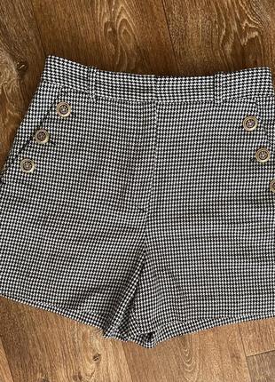 Шорты zara зара серые, гусиная лапка