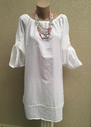 Легка,біла блуза,сорочка реглан,великий розмір,бавовна,етно,бохо,сільський стиль
