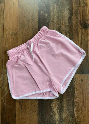 Короткие хлопковые шорты синие / розовые / коричневые / пудра5 фото