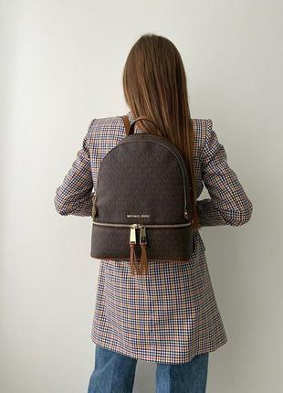 Жіночий брендовий рюкзак michael kors rhea zip medium backpack оригінал майкл корс мішель корс ранець на подарунок дружині дівчині