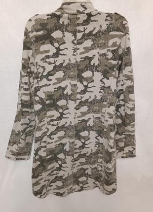 Кардиган, удлиненный пиджак коттон, хаки италия xl, l3 фото