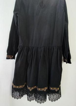 Черное платье с вышивкой2 фото