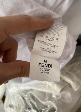 Футболка fendi,з велюровими логотипами9 фото