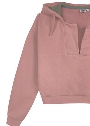 Кроп худи розовый
