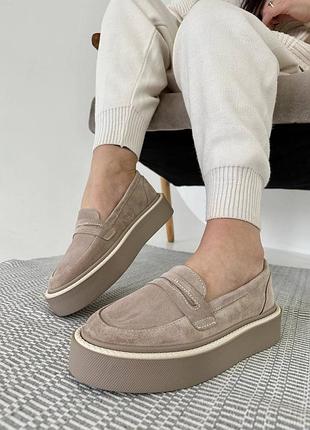 ❤️ замшевые туфли лоферы