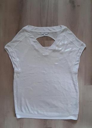 Белая футболка с паетками