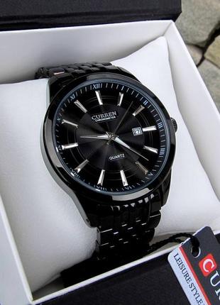 Мега стильные удобные мужские часы часов черного curren