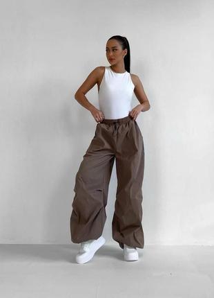 Женские для женщин стильные классные классические удобные повседневные трендовые модные брюки брючины карго мокко1 фото