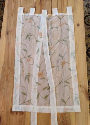 3 легкие газовые шторки с завязками