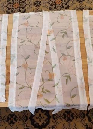 3 легкие газовые шторки с завязками