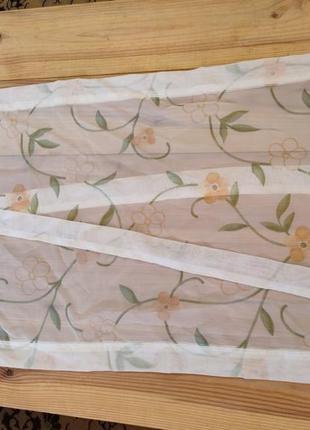 3 легкие газовые шторки с завязками