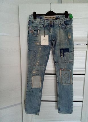 Брендовые новые красивые коттоновые джинсы р.34евро(12-14).