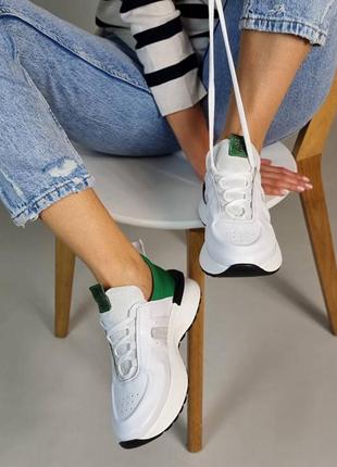 Натуральные кроссовки - ice, белый/зеленый2 фото