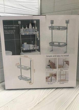 Полка туалетная органайзер над унитазом storey toilet rack 580x75x300 mm для хранения вещей2 фото