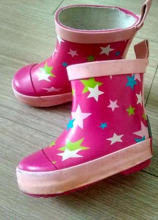 Детские резиновые сапоги/ короткие резинители playshoes / качественные резиновые сапоги для девочки