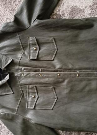 Куртка-сорочка з екошкіри3 фото
