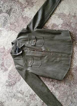 Куртка-рубашка из экокожи2 фото
