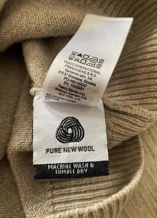 Мужской свитер кофта пуловер шерсть wool коричневый бежевый f&f 50 52 m l7 фото