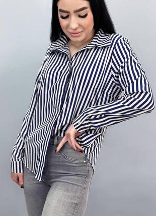Женская блузка рубашка с длинными рукавами в полоску "sail"6 фото
