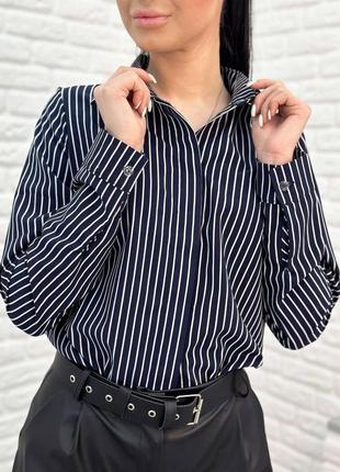 Женская блузка рубашка с длинными рукавами в полоску "sail"5 фото