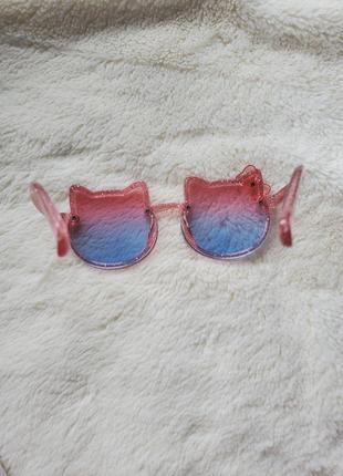 Детские солнцезащитные очки hello kitty котики розовые на 2 3 4 года для девочки5 фото