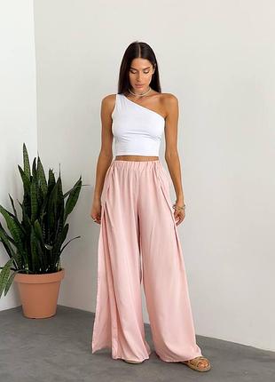 Штани палаццо з розрізами штапель