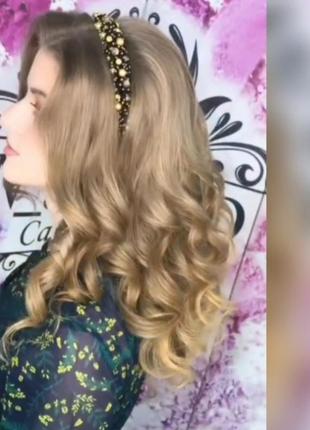 Обідок для волосся з бісеру